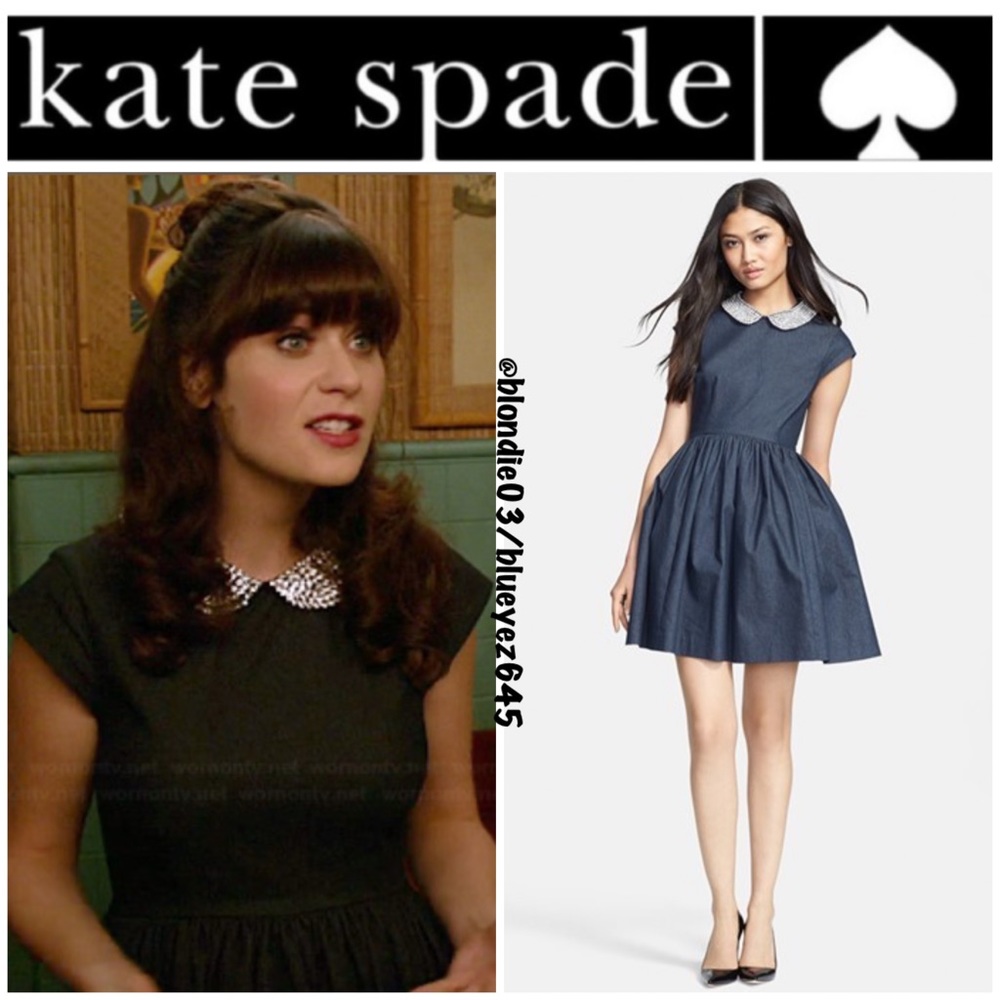 Kate Spade dark blue denim “Kimberly” dress 4 ASO New Girl!